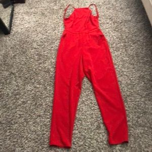 Open back straight legged romper